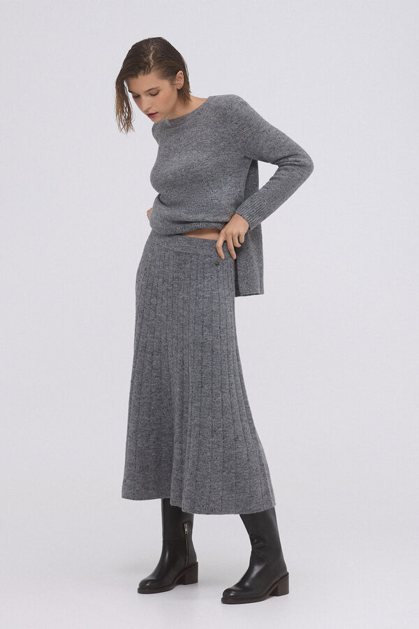 Pedro del Hierro Fantasy quality ribbed skirt Grey