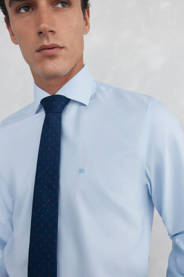 Pedro del Hierro Striped dress shirt, non-iron + anti-stain White