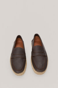Pedro del Hierro Leather penny loafer Brown