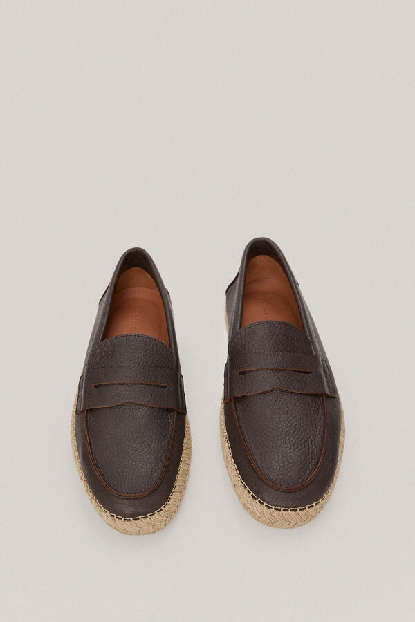 Pedro del Hierro Leather penny loafer Brown
