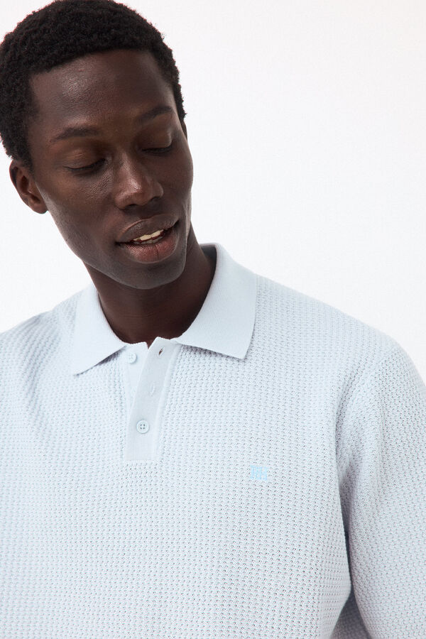 Pedro del Hierro Polo de malha premium de manga curta Azul