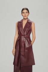 Pedro del Hierro Nappa trench waistcoat Burgundy