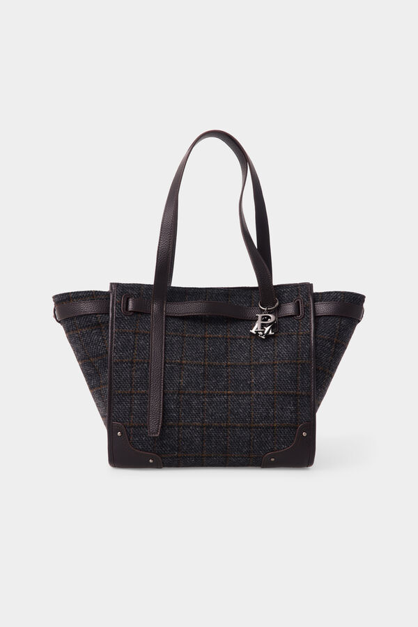 Pedro del Hierro Mala tote bag aos quadrados Marrom
