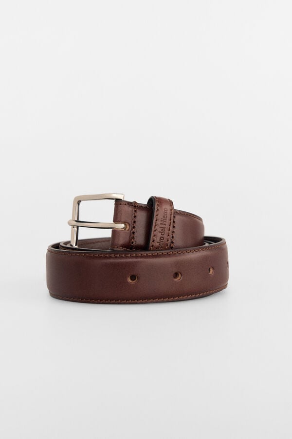 Pedro del Hierro leather dress belt Brown