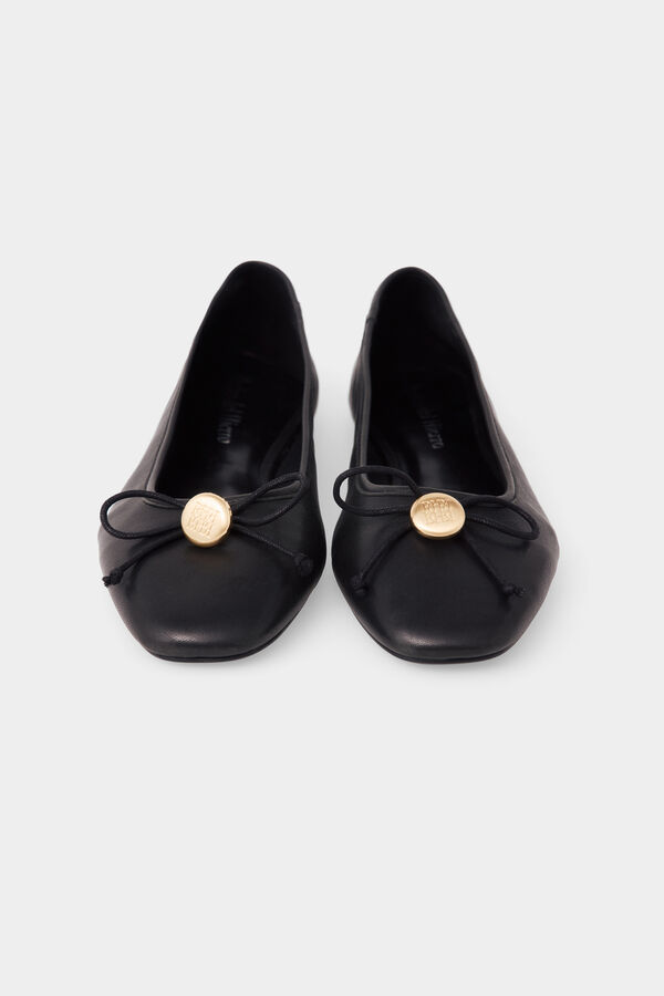 Pedro del Hierro Leather ballet flats Black