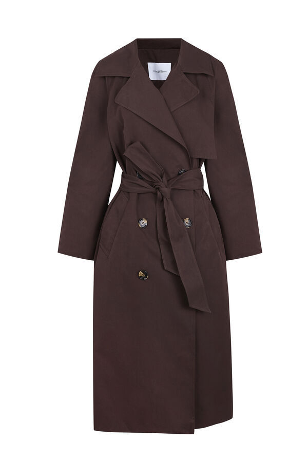 Pedro del Hierro Gabardina larga lisa Marr&oacute;n