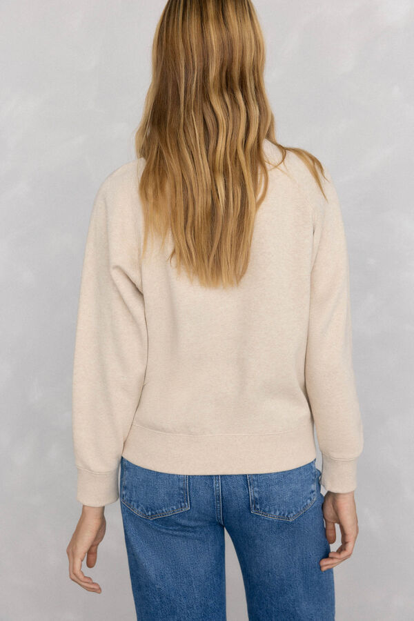 Pedro del Hierro Embroidered logo sweatshirt Ecru