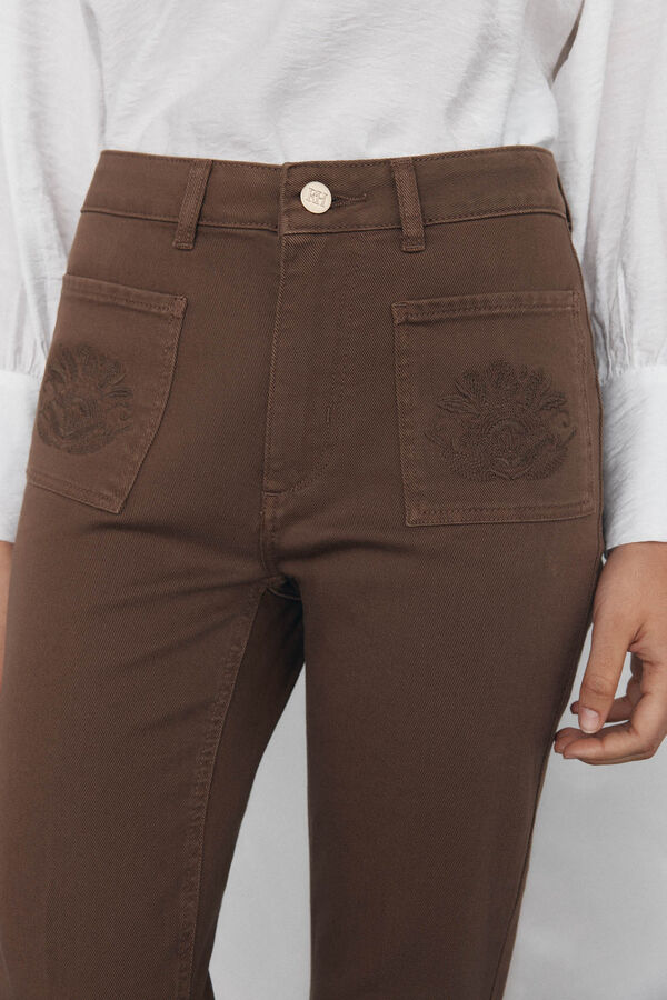 Pedro del Hierro Cropped flare jeans Brown