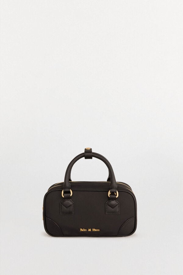 Pedro del Hierro Nylon crossbody bag with zippers Black