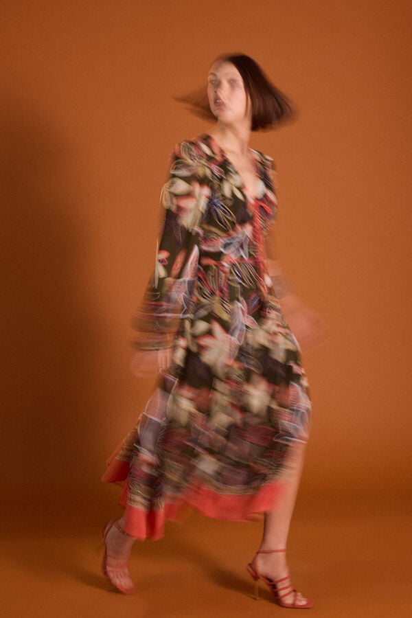 TFP by Tamara Falc&oacute; Border print dress Purple