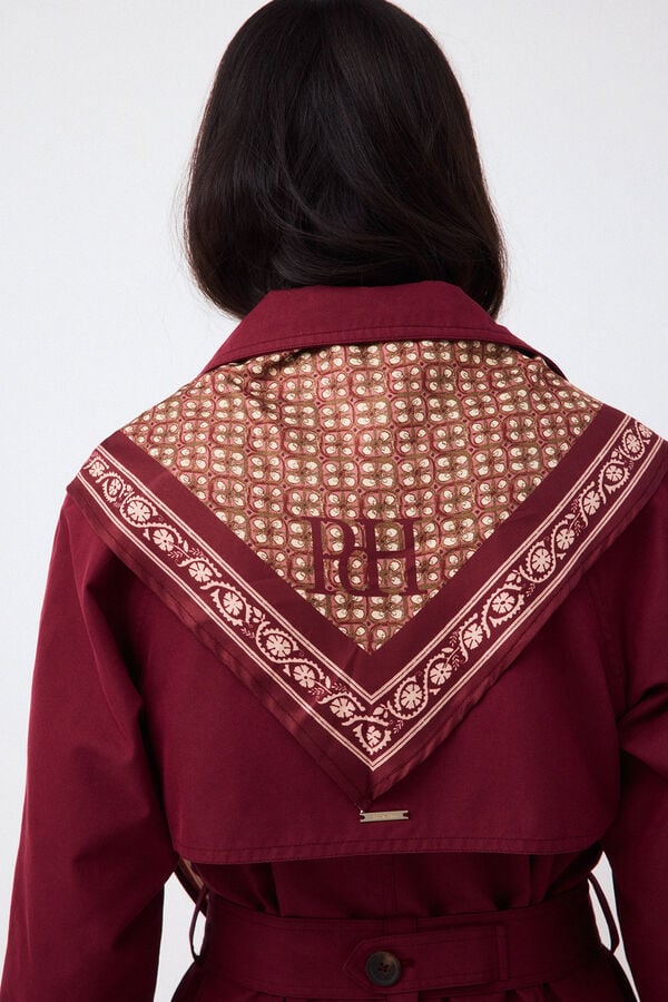Pedro del Hierro Long trench scarf Burgundy
