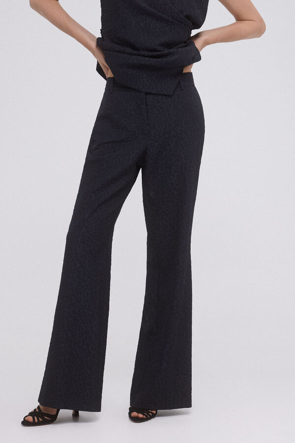 Pedro del Hierro Textured pants Blue