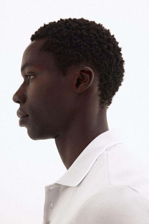 Pedro del Hierro Textured polo shirt Grey