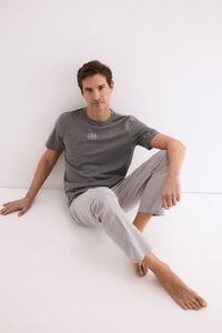 Pedro del Hierro Jersey-knit and fabric pyjama set