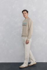 Pedro del Hierro Logo crew neck sweatshirt Beige