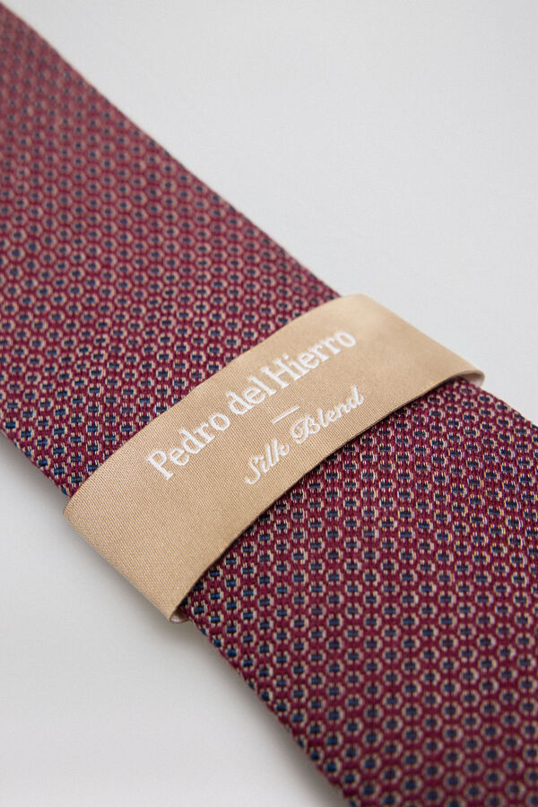 Pedro del Hierro Natural silk tie Burgundy