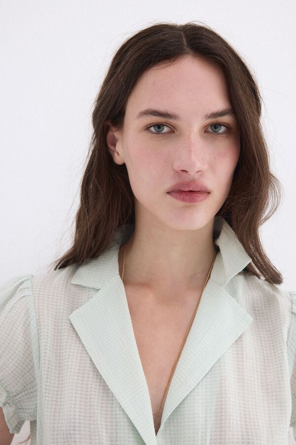 Pedro del Hierro Coated plain blouse Turquoise