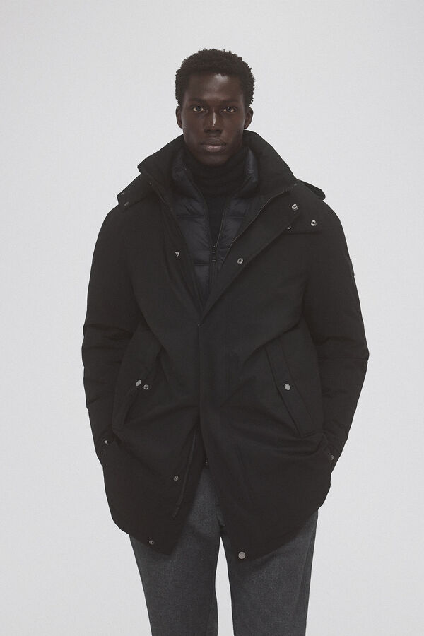 Pedro del Hierro Parka with removable elements Black