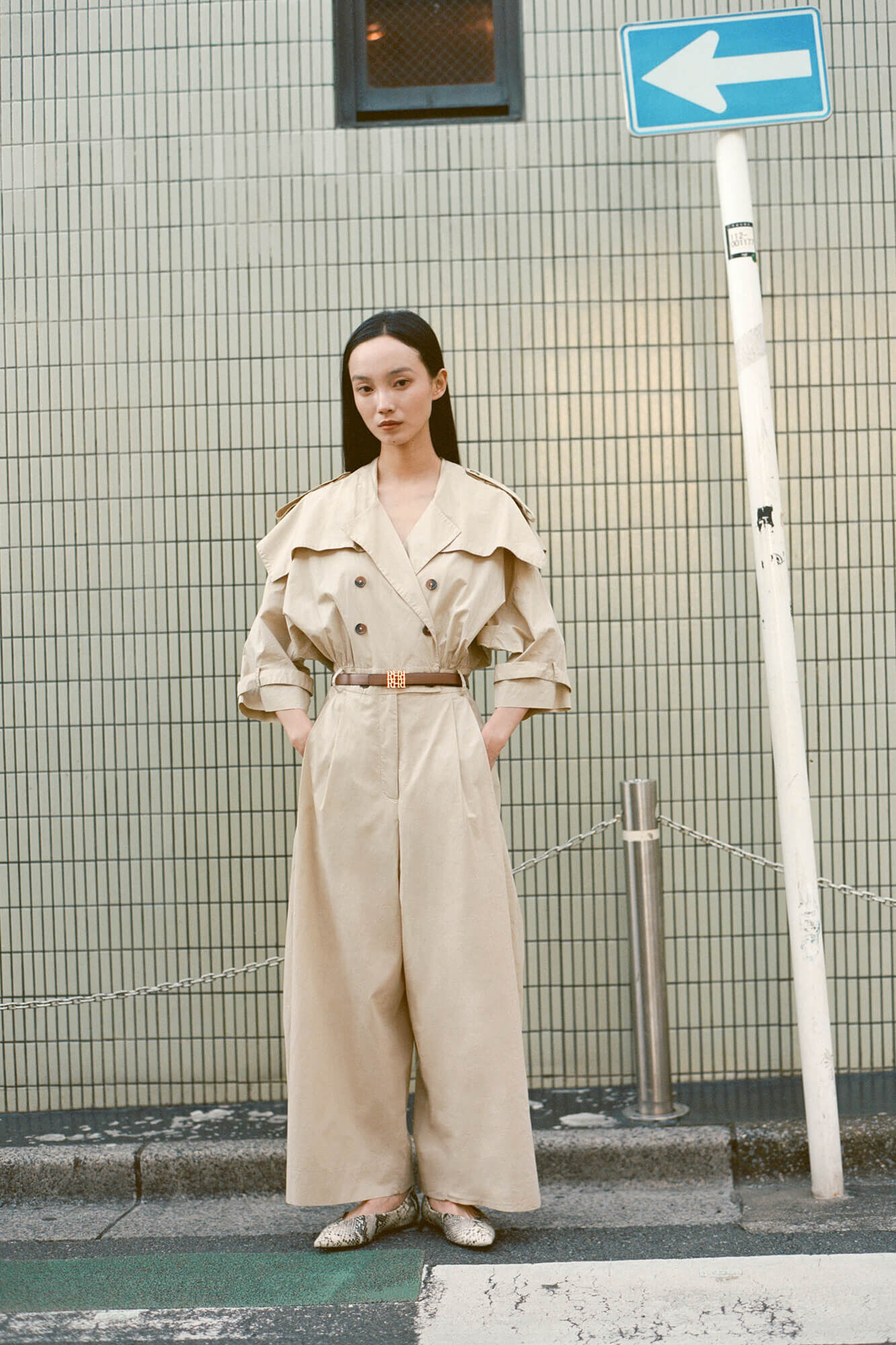 Pedro del Hierro Wide leg trench style jumpsuit