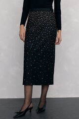 Pedro del Hierro Pencil skirt in fantasy fabric Black
