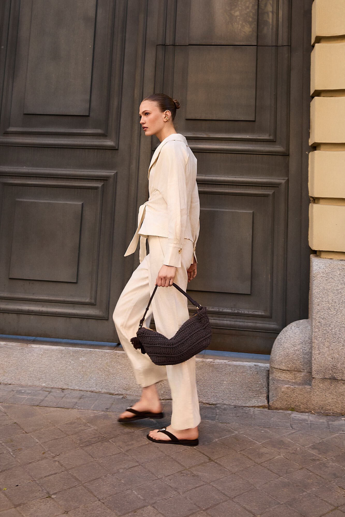 Pedro del Hierro Linen straight trousers