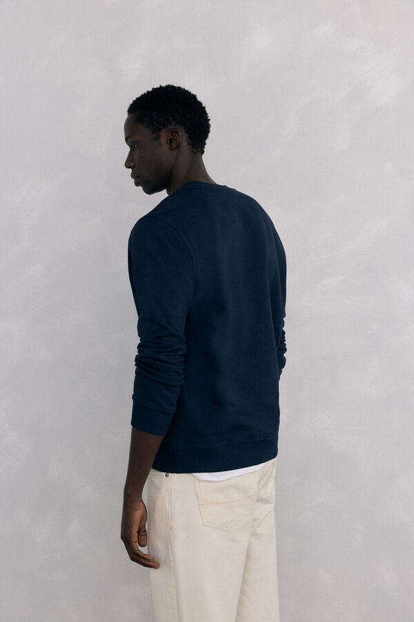 Pedro del Hierro Sweatshirt logo crew neck Blue