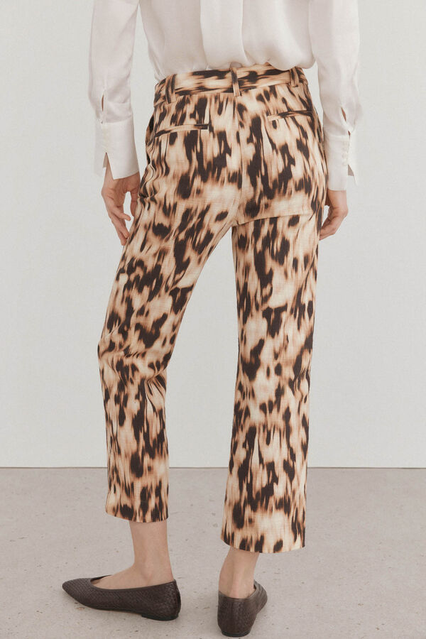Pedro del Hierro Print crop flare pants Brown