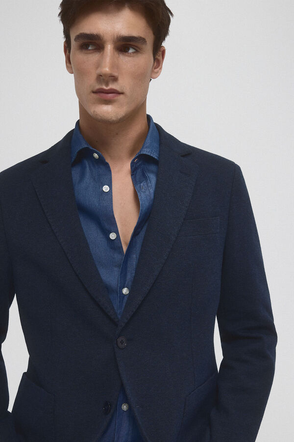 Pedro del Hierro Americana de punto con desmontable Azul