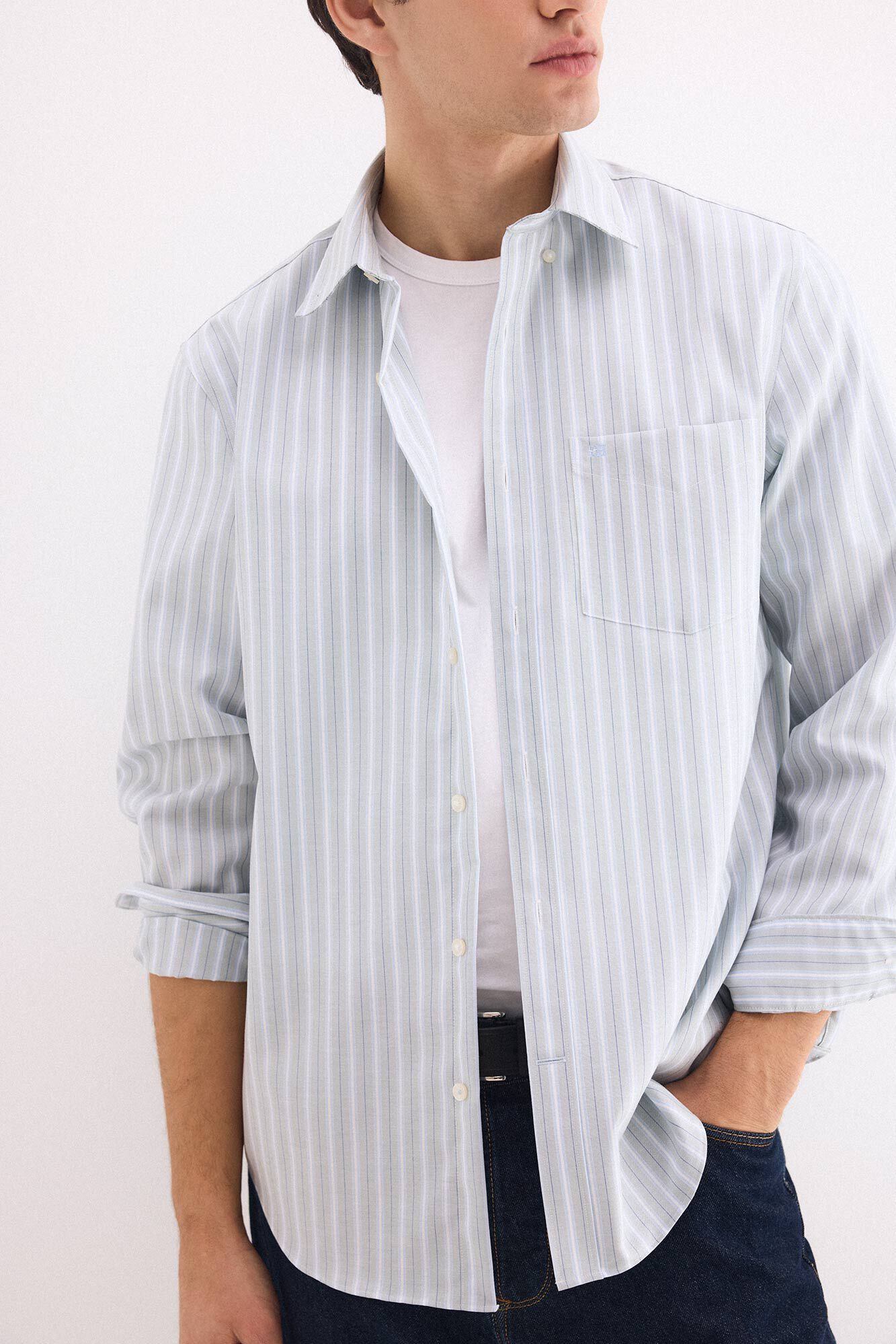 Pedro del Hierro Striped non-iron oxford shirt