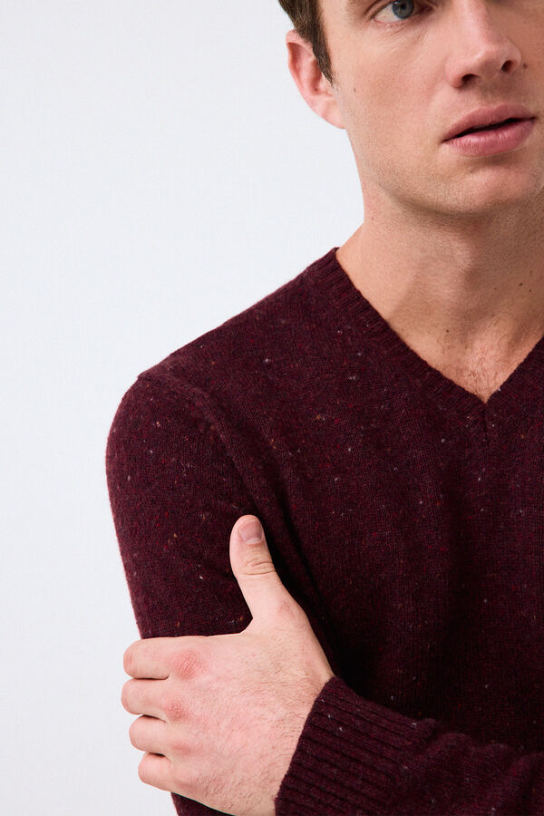Pedro del Hierro Italian premium yarn knit jumper Burgundy