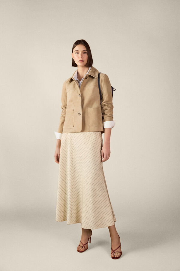 TFP by Tamara Falc&oacute; Leather jacket Beige