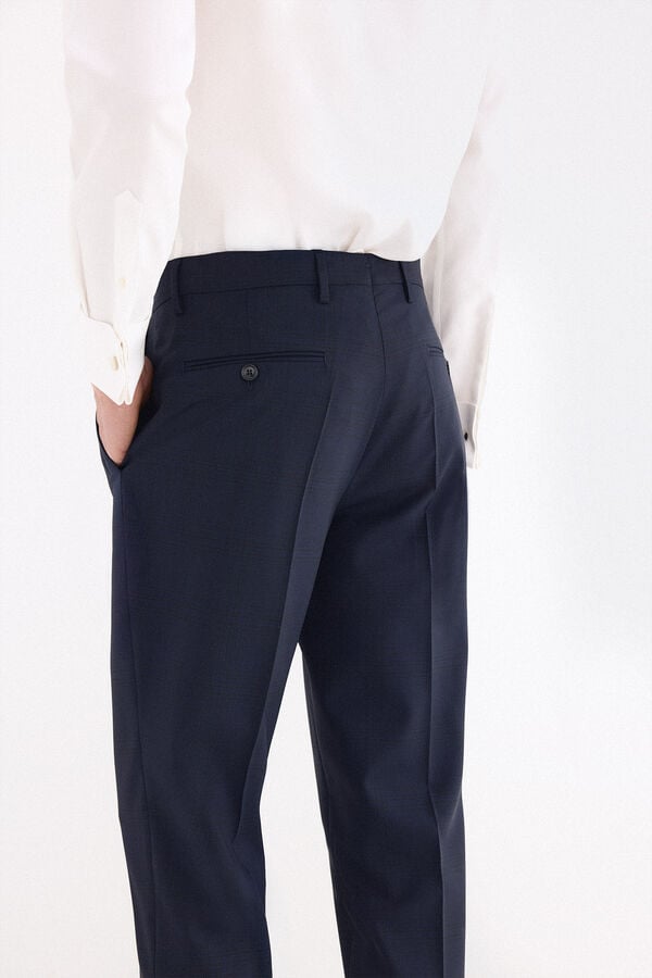 Pedro del Hierro Plaid slim fit trousers Blue