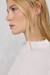 Pedro del Hierro Structured funnel neck t-shirt White