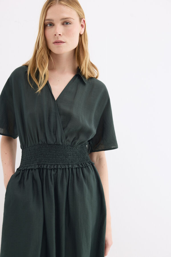 Pedro del Hierro Gathered waist detail midi dress Green