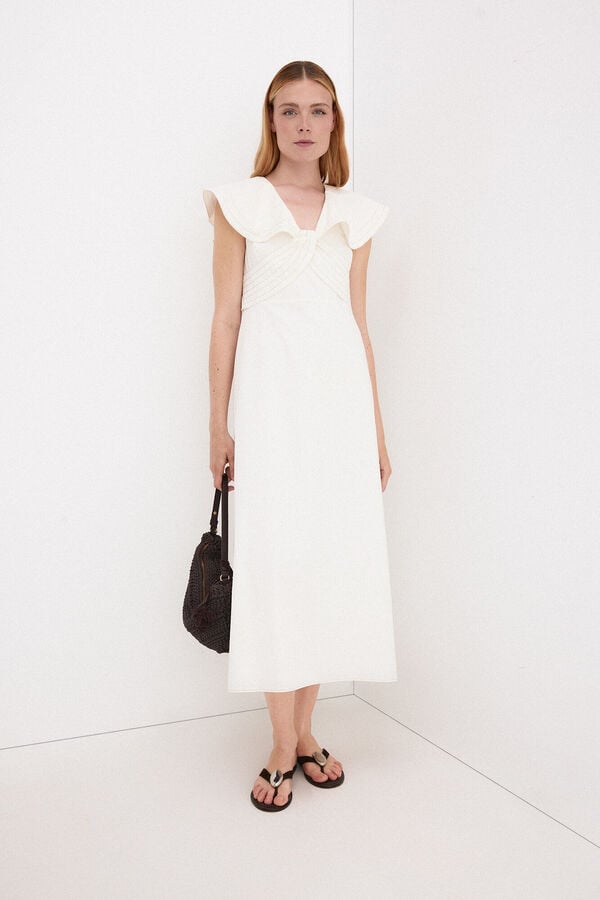 Pedro del Hierro Ruffle midi dress White