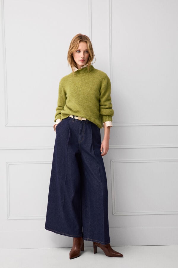 TFP by Tamara Falc&oacute; Cropped cross-knit jumper Green