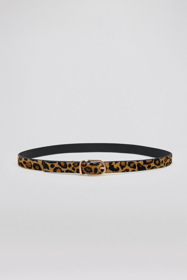 Pedro del Hierro Cinturón piel animal print Marrón