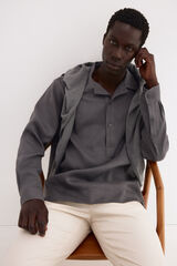 Pedro del Hierro Plain linen T-shirt Grey