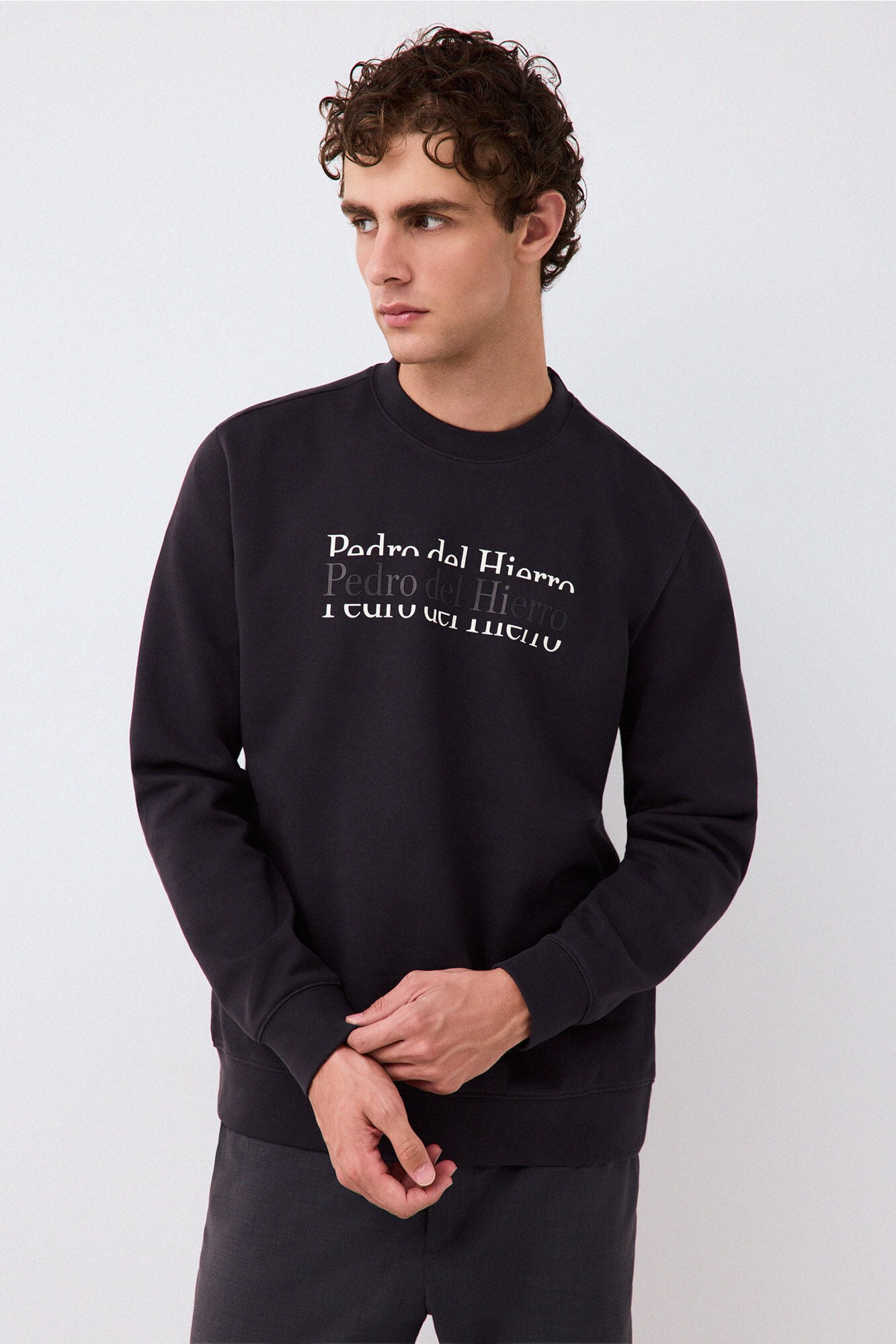Pedro del Hierro Crew neck logo sweatshirt