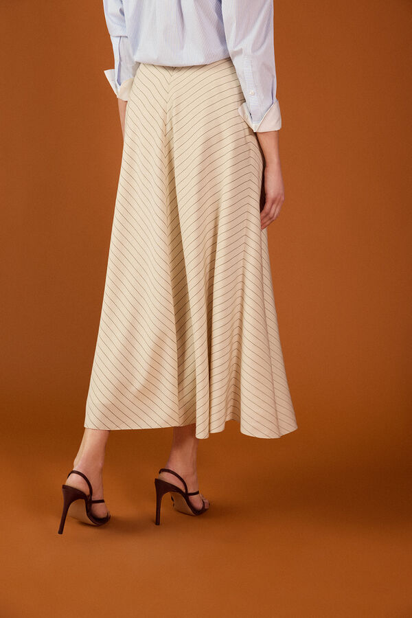 TFP by Tamara Falc&oacute; Striped skirt Ecru