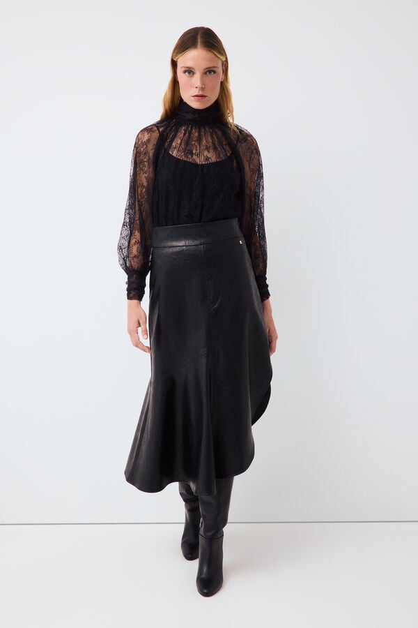 Pedro del Hierro Lace romantic blouse Black