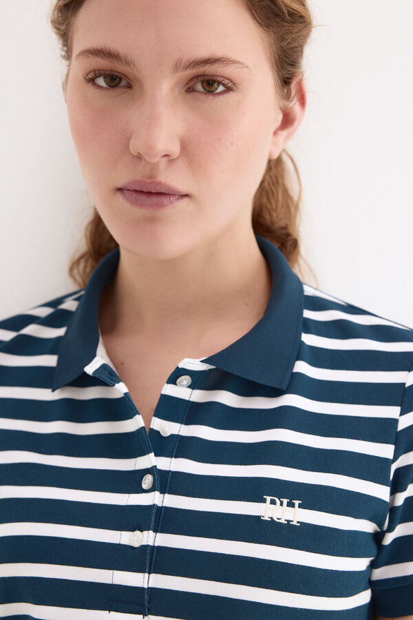 Pedro del Hierro Polo manga curta &agrave;s riscas Azul