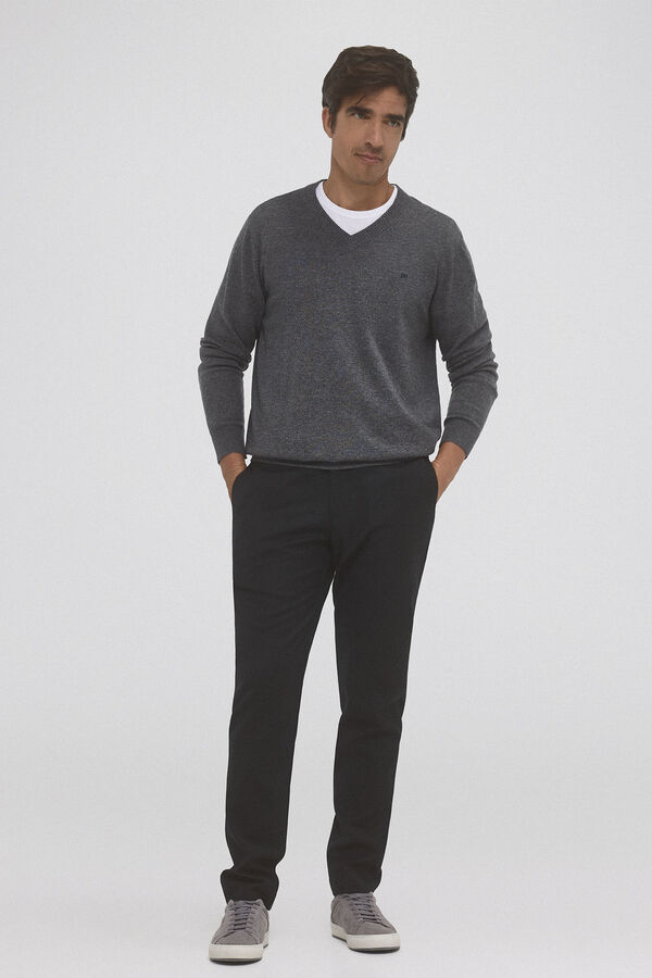 Pedro del Hierro Wool/cashmere V-neck jumper Grey