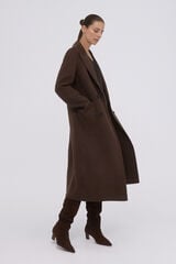 Pedro del Hierro Double-faced coat with cross-over Beige