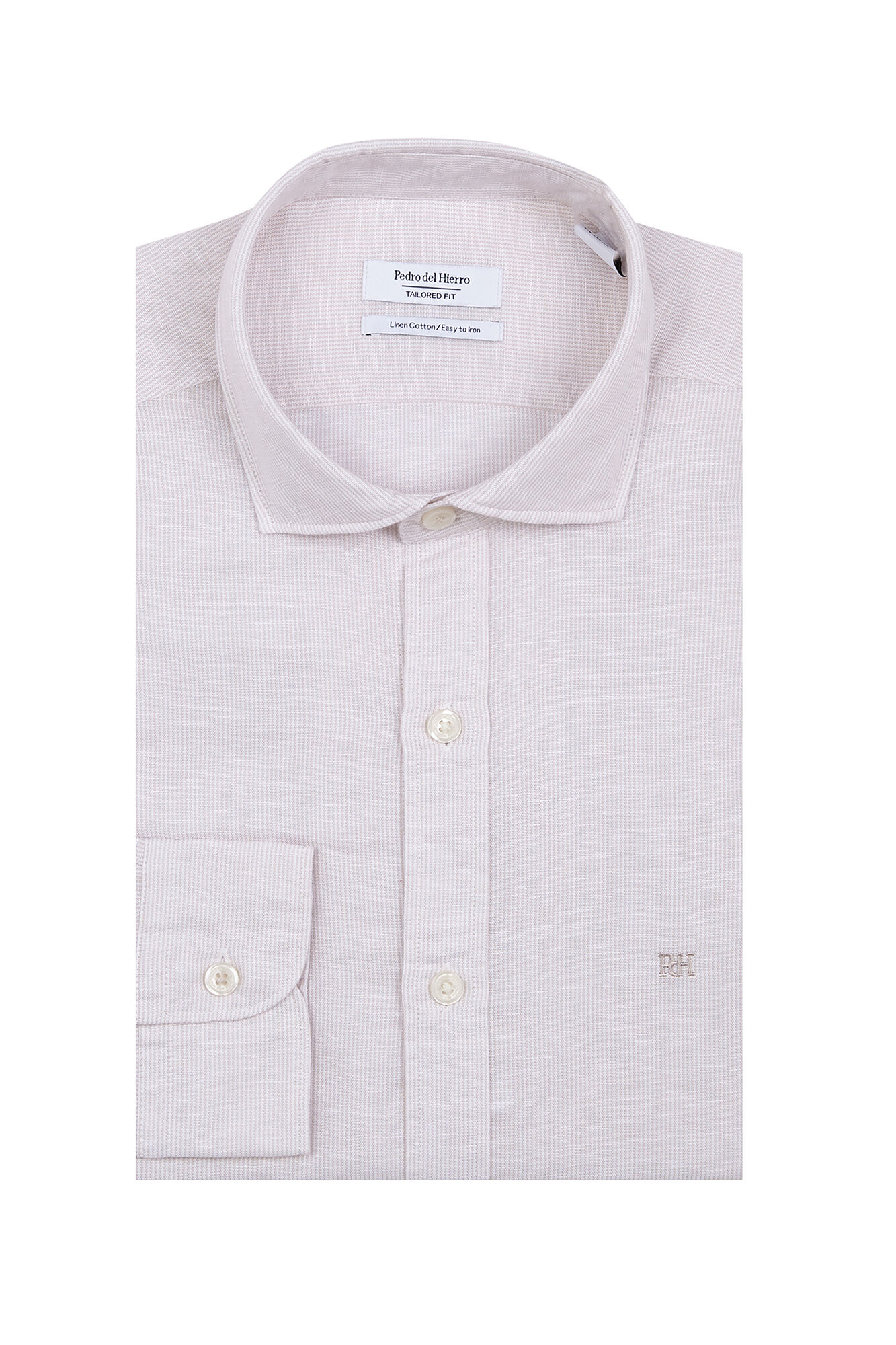 Pedro del Hierro Linen striped easy-iron dress shirt
