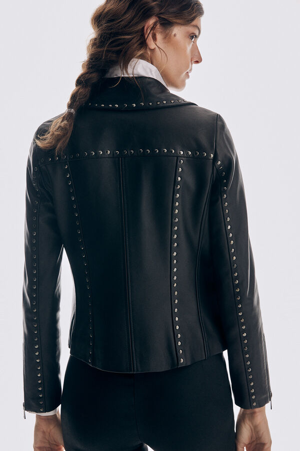 Pedro del Hierro Perfect studded nappa jacket Black
