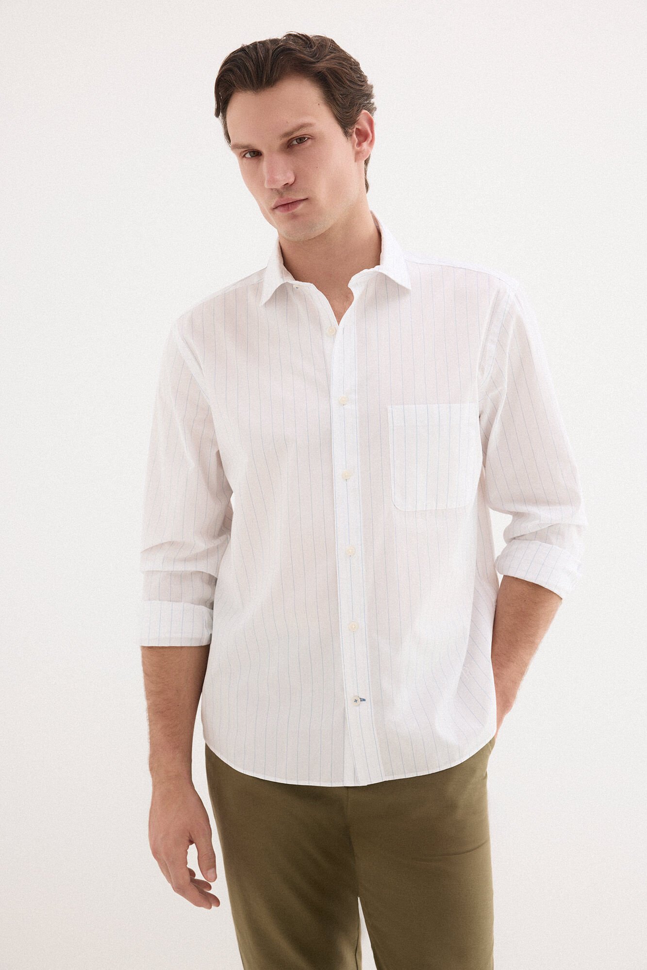 Pedro del Hierro Poplin striped shirt