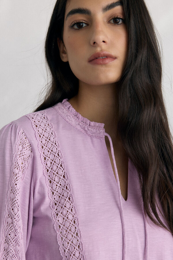 Pedro del Hierro Camiseta com laço Marrom