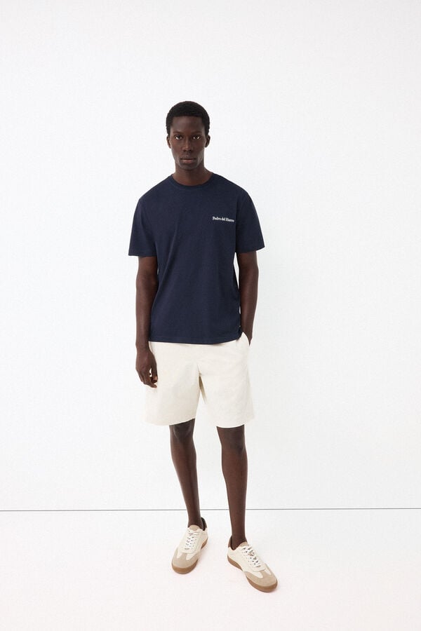 Pedro del Hierro Small logo T-shirt Blue