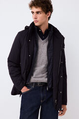 Pedro del Hierro Long technical parka Blue